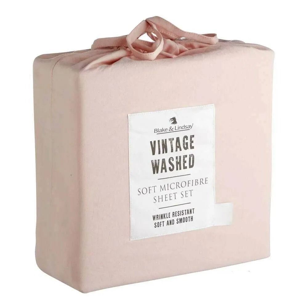 Soft Vintage Washed Microfibre Sheet Set