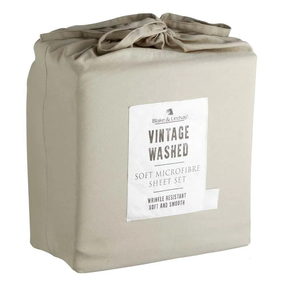 Soft Vintage Washed Microfibre Sheet Set