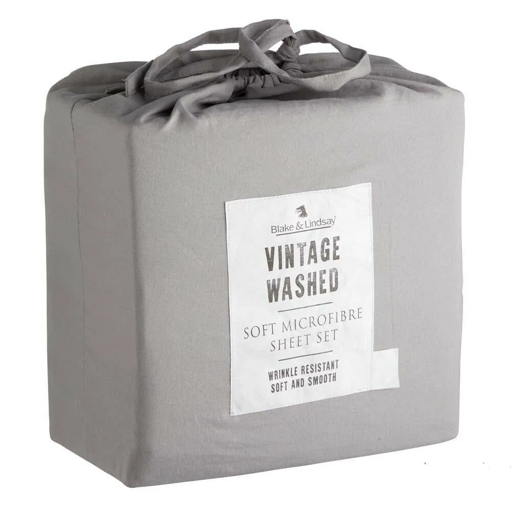 Soft Vintage Washed Microfibre Sheet Set
