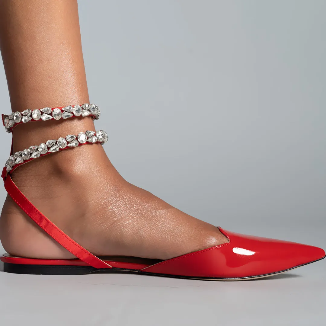 SOLEIL BALLET FLAT RED PATENT