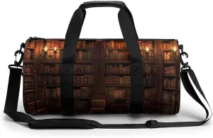 Sports Gym Bag for Men Women Book Room Library Travel Gym Bag Cylindrical Workout Bag Lightweight Travel Duffle Bag for Basketball Football Weekender