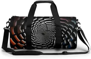 Sports Gym Bag for Men Women Visual Illusion Travel Gym Bag Cylindrical Workout Bag Lightweight Travel Duffle Bag for Basketball Football Weekender