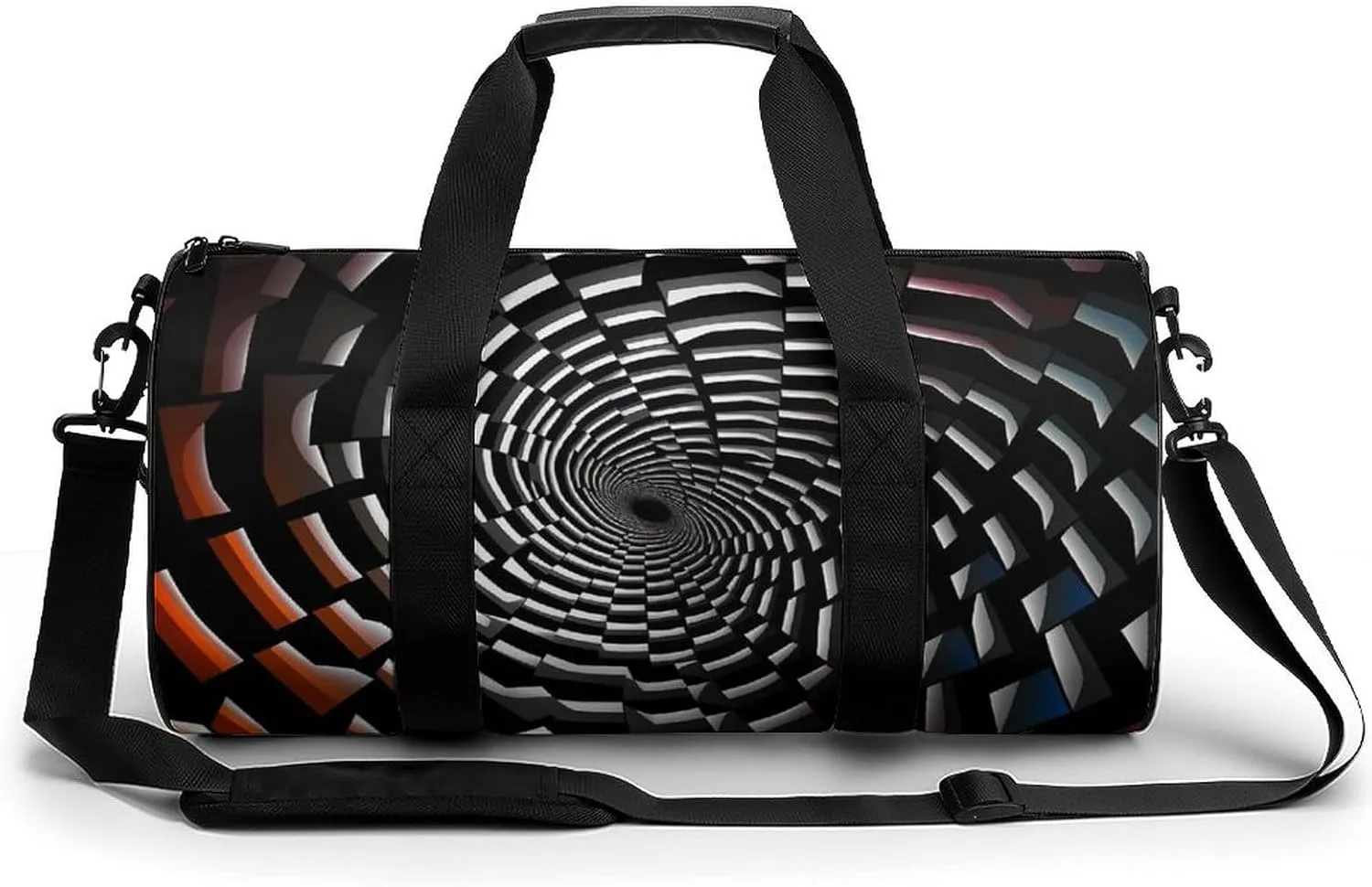 Sports Gym Bag for Men Women Visual Illusion Travel Gym Bag Cylindrical Workout Bag Lightweight Travel Duffle Bag for Basketball Football Weekender
