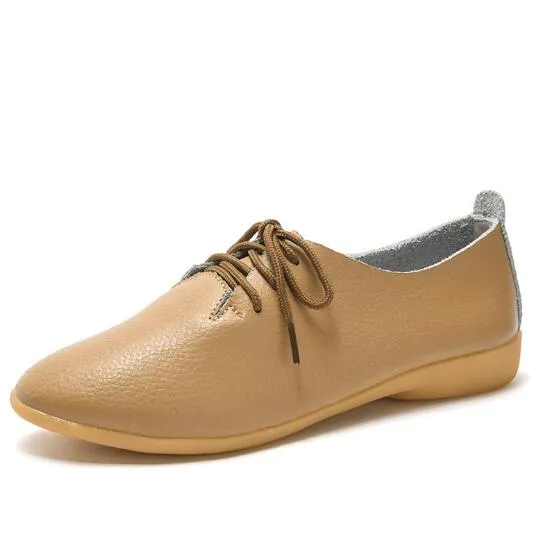 Spring Leather Autumn Casual Shoes Toe Split Trustworthy Solid Colors Timely Pointed Candy Woman