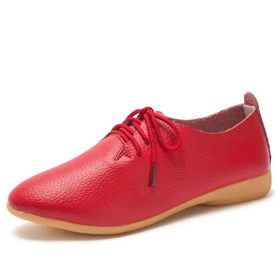 Spring Leather Autumn Casual Shoes Toe Split Trustworthy Solid Colors Timely Pointed Candy Woman