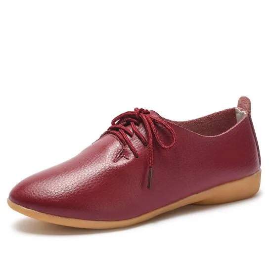 Spring Leather Autumn Casual Shoes Toe Split Trustworthy Solid Colors Timely Pointed Candy Woman