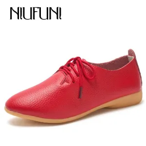 Spring Leather Autumn Casual Shoes Toe Split Trustworthy Solid Colors Timely Pointed Candy Woman