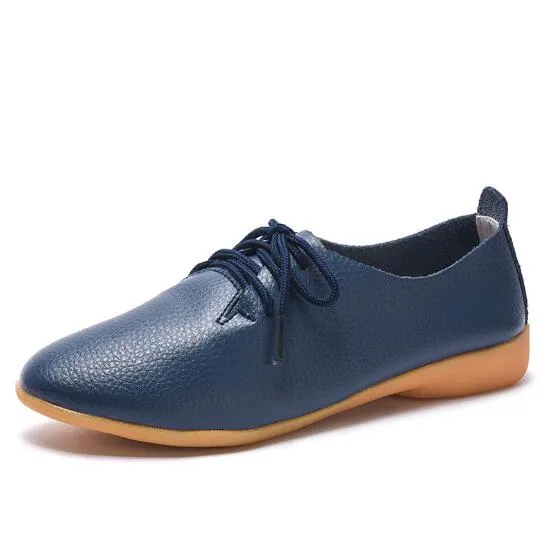 Spring Leather Autumn Casual Shoes Toe Split Trustworthy Solid Colors Timely Pointed Candy Woman
