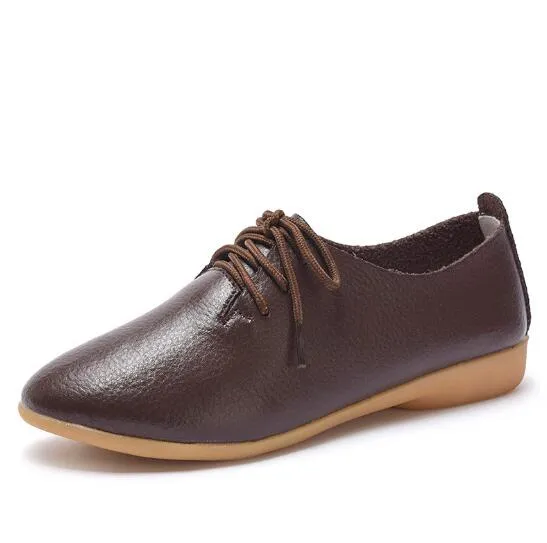 Spring Leather Autumn Casual Shoes Toe Split Trustworthy Solid Colors Timely Pointed Candy Woman