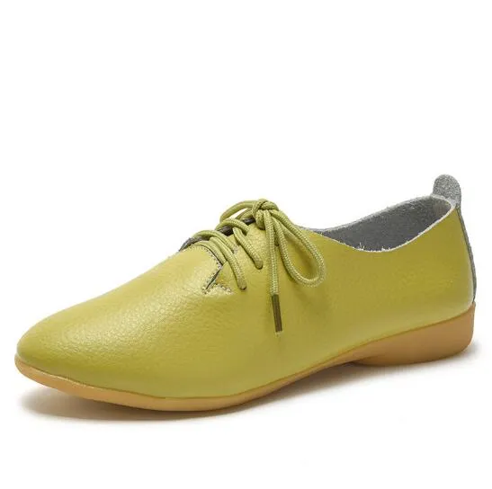 Spring Leather Autumn Casual Shoes Toe Split Trustworthy Solid Colors Timely Pointed Candy Woman