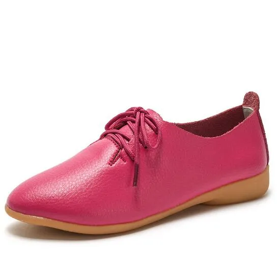 Spring Leather Autumn Casual Shoes Toe Split Trustworthy Solid Colors Timely Pointed Candy Woman
