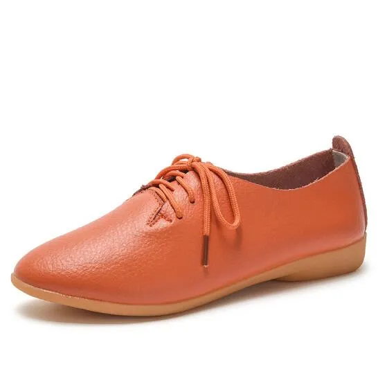 Spring Leather Autumn Casual Shoes Toe Split Trustworthy Solid Colors Timely Pointed Candy Woman