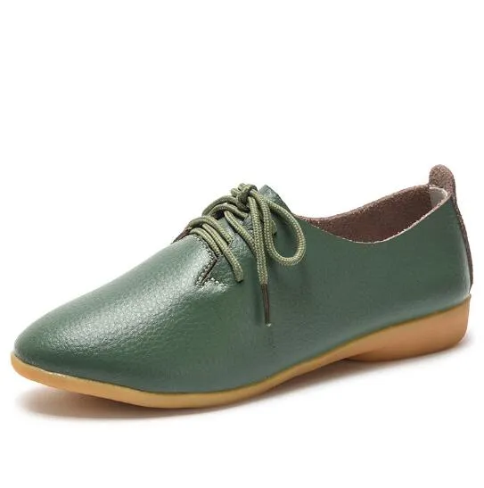 Spring Leather Autumn Casual Shoes Toe Split Trustworthy Solid Colors Timely Pointed Candy Woman