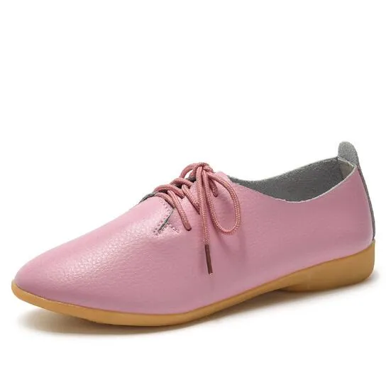 Spring Leather Autumn Casual Shoes Toe Split Trustworthy Solid Colors Timely Pointed Candy Woman