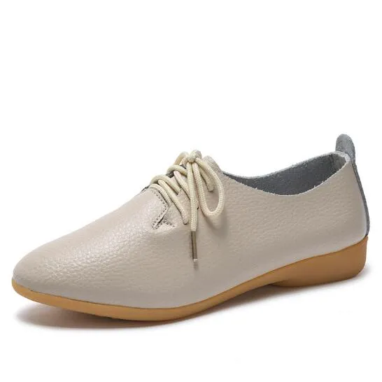 Spring Leather Autumn Casual Shoes Toe Split Trustworthy Solid Colors Timely Pointed Candy Woman