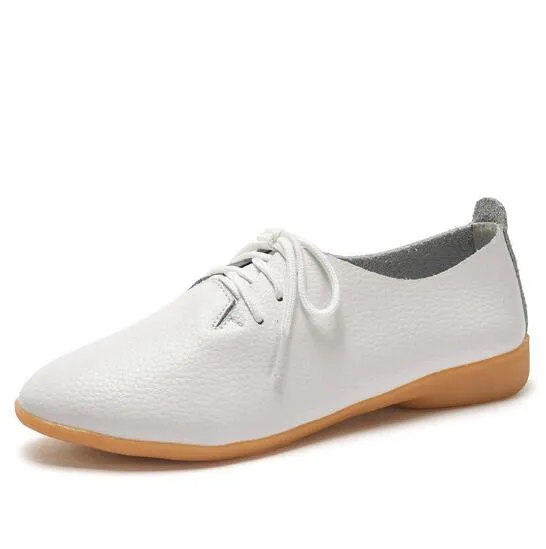 Spring Leather Autumn Casual Shoes Toe Split Trustworthy Solid Colors Timely Pointed Candy Woman
