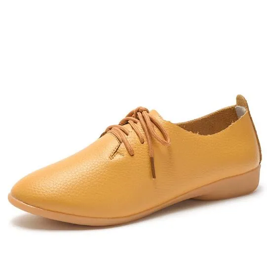 Spring Leather Autumn Casual Shoes Toe Split Trustworthy Solid Colors Timely Pointed Candy Woman