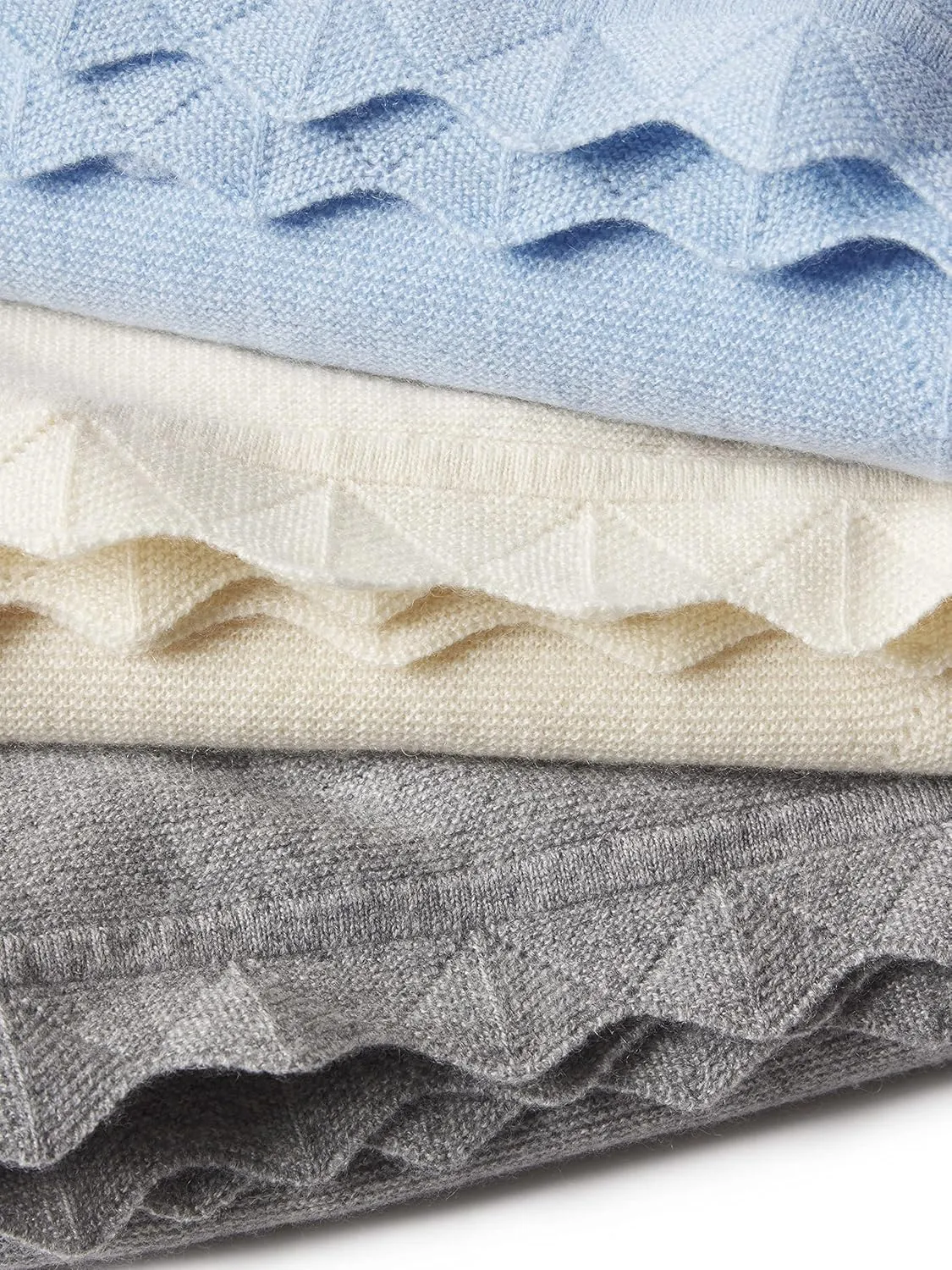 State Cashmere Luxe Scalloped Hem Lightweight Throw Blanket 100% Pure Cashmere Ultra Soft Accent Blanket for Couch, Sofa, & Bed (Pale Charcoal, 40"x30")
