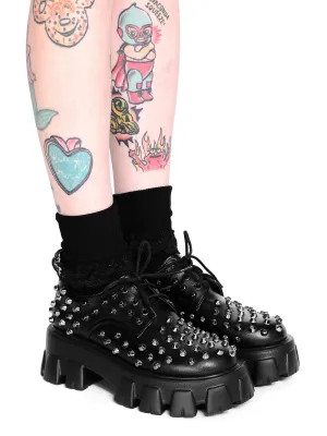 Studded Platform Oxford FOXBLOOD