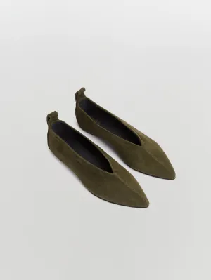 suede point toe flat