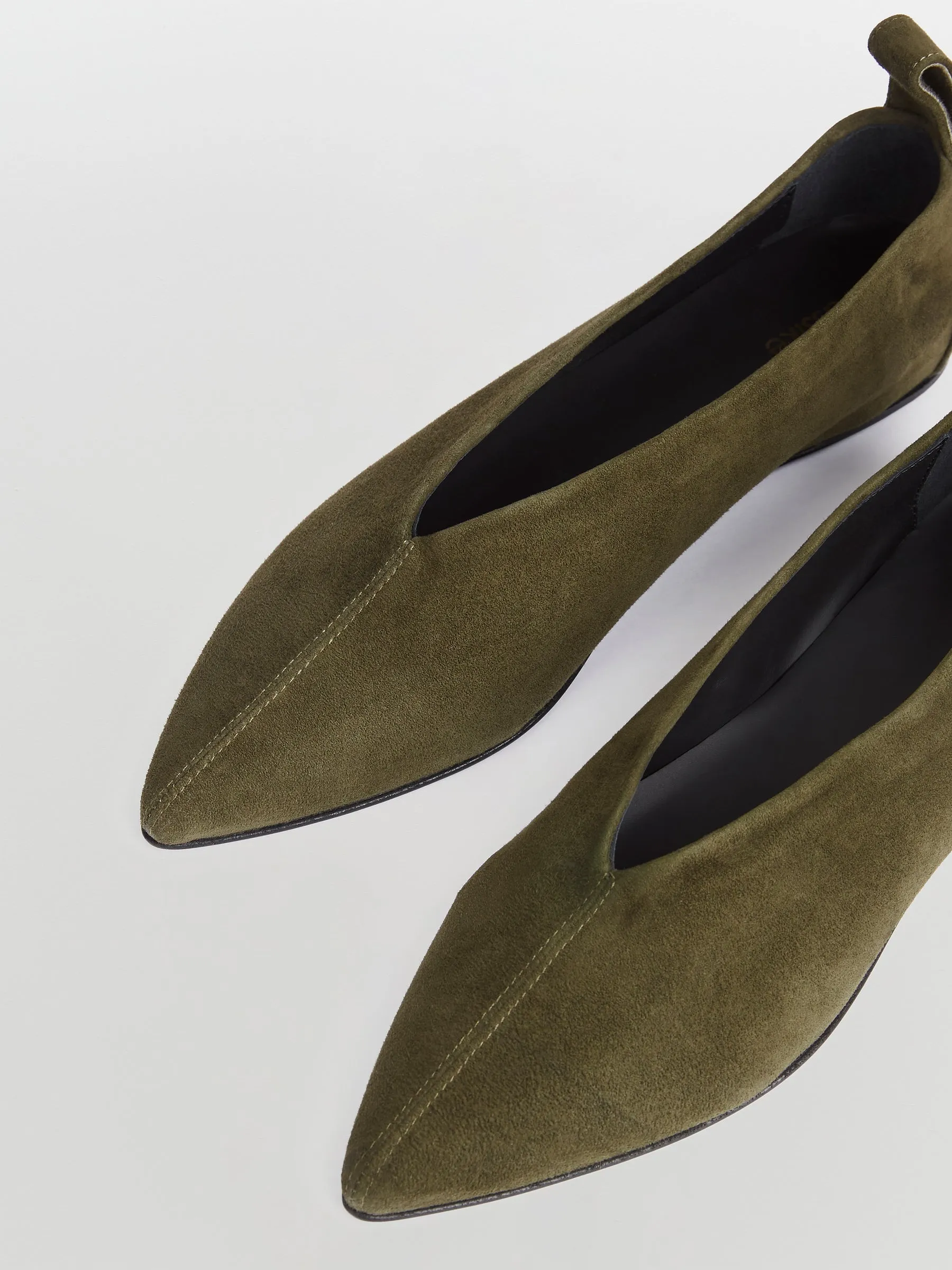 suede point toe flat
