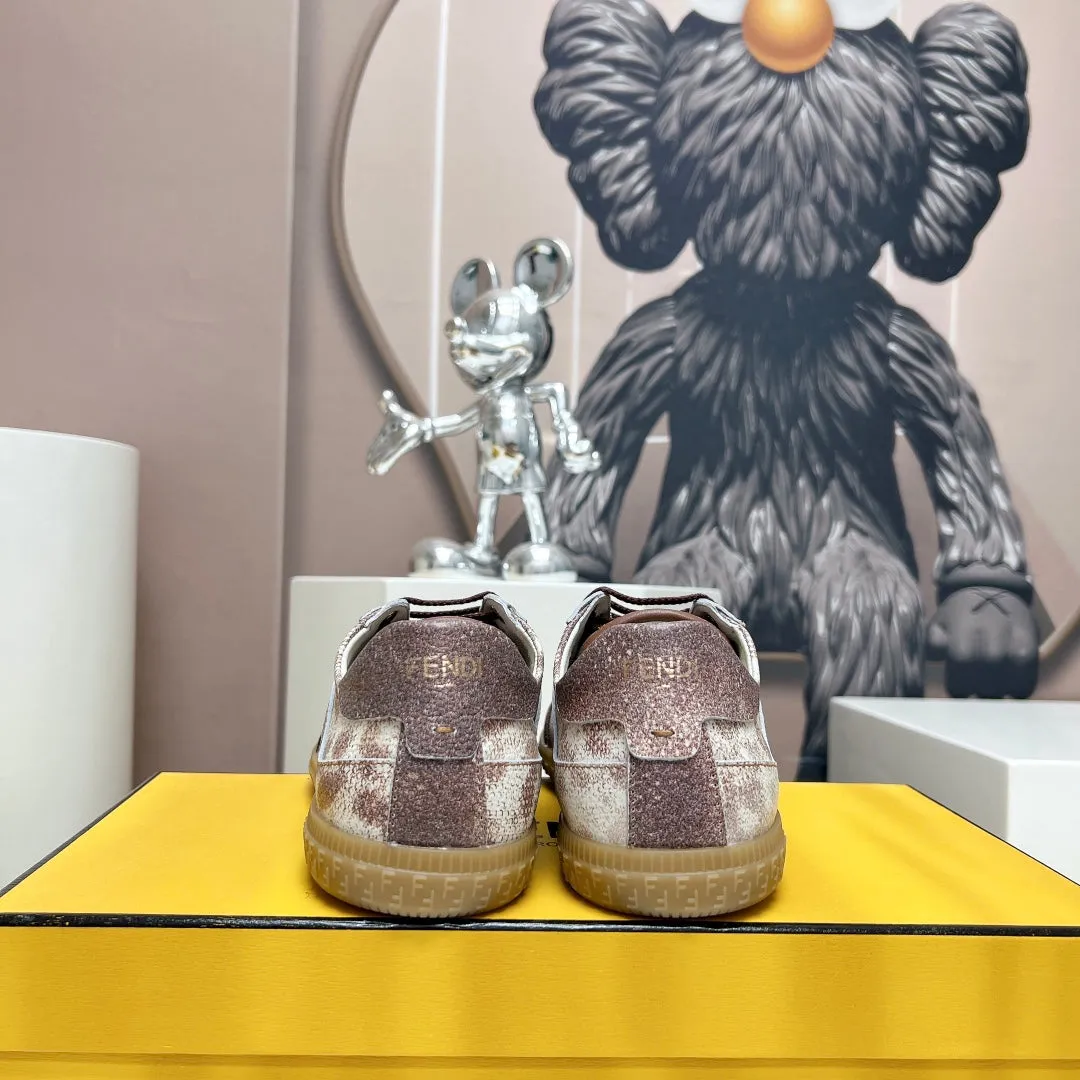 SUEDE UMBER FLIGHT Clear guidance BROWN IN Safe transactions LAMBSKIN FENDI FENDI AND SNEAKER