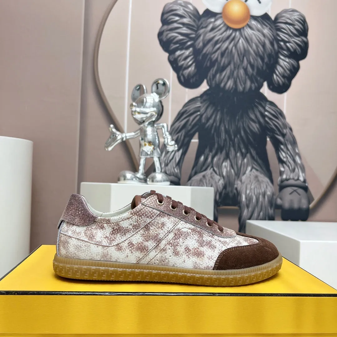 SUEDE UMBER FLIGHT Clear guidance BROWN IN Safe transactions LAMBSKIN FENDI FENDI AND SNEAKER