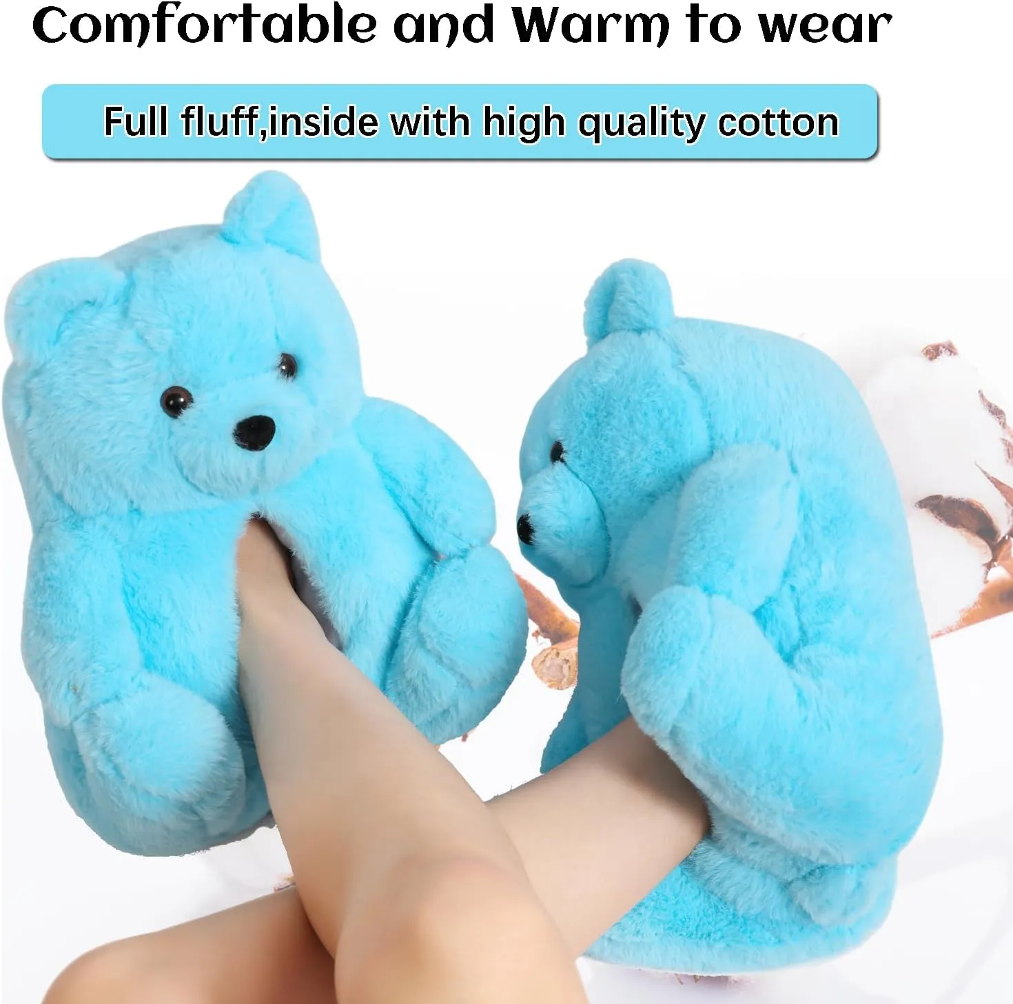 Teddy Bears Slippers For Women Fluffy Shoe Cute House Animal Slippers Fuzzy Cartoon Character Mama Bear Sneaker Slippers Christmas Valentine Birthday Gifts