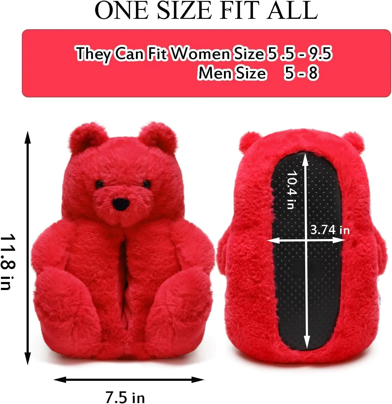 Teddy Bears Slippers For Women Fluffy Shoe Cute House Animal Slippers Fuzzy Cartoon Character Mama Bear Sneaker Slippers Christmas Valentine Birthday Gifts