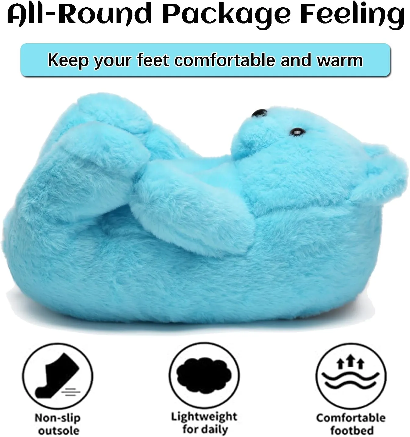 Teddy Bears Slippers For Women Fluffy Shoe Cute House Animal Slippers Fuzzy Cartoon Character Mama Bear Sneaker Slippers Christmas Valentine Birthday Gifts