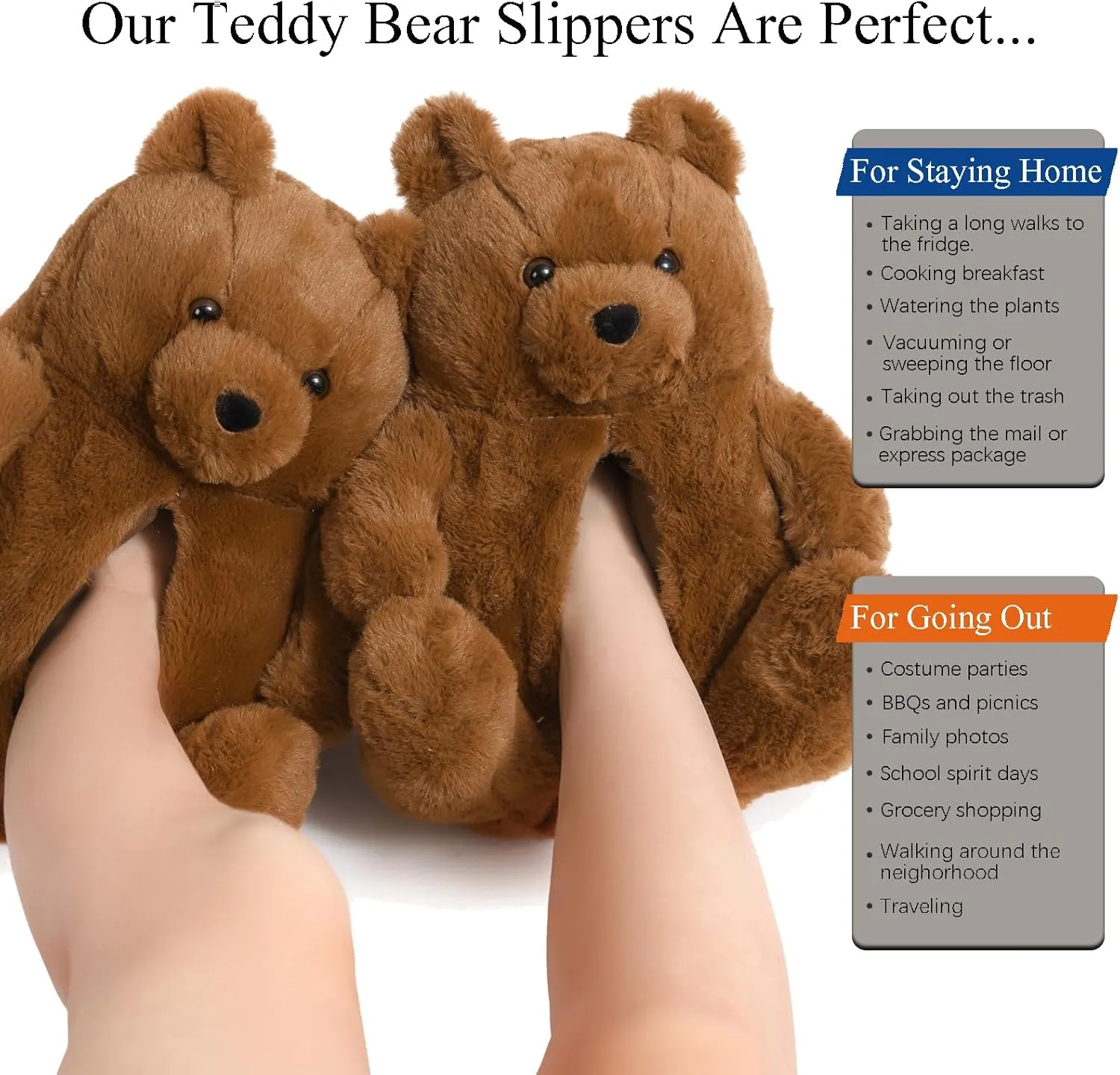 Teddy Bears Slippers For Women Fluffy Shoe Cute House Animal Slippers Fuzzy Cartoon Character Mama Bear Sneaker Slippers Christmas Valentine Birthday Gifts