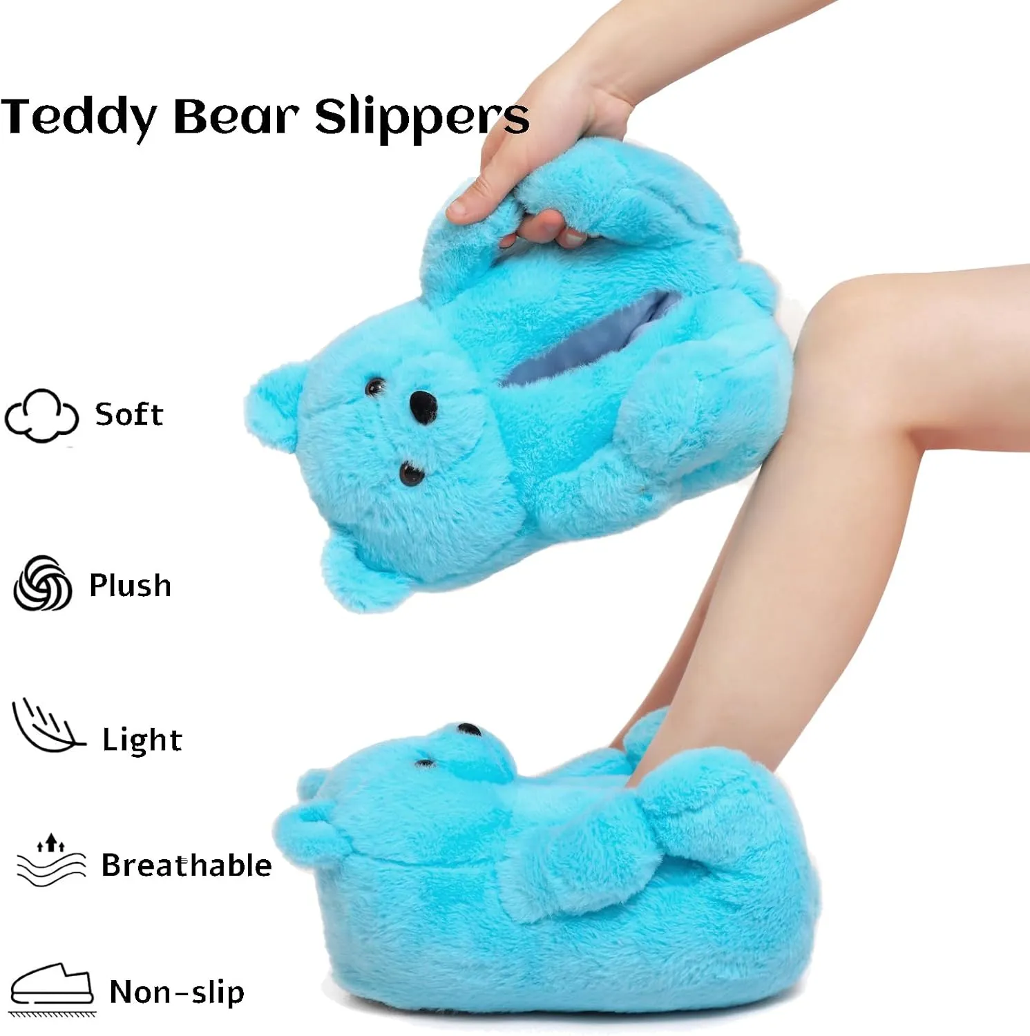 Teddy Bears Slippers For Women Fluffy Shoe Cute House Animal Slippers Fuzzy Cartoon Character Mama Bear Sneaker Slippers Christmas Valentine Birthday Gifts