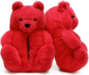 Teddy Bears Slippers For Women Fluffy Shoe Cute House Animal Slippers Fuzzy Cartoon Character Mama Bear Sneaker Slippers Christmas Valentine Birthday Gifts