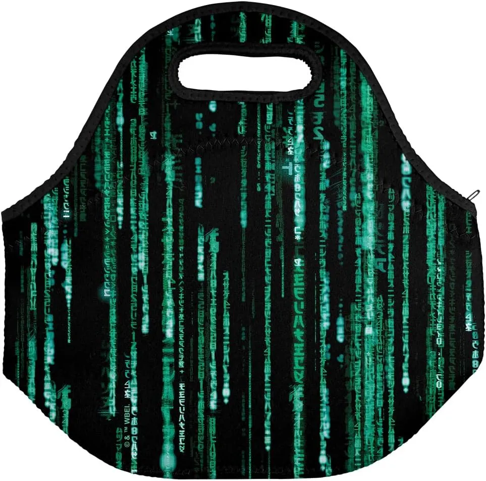 The Matrix Code Soft Neoprene Lunch Bag, Lightweight, Insulated, Reusable for School, Work, Office