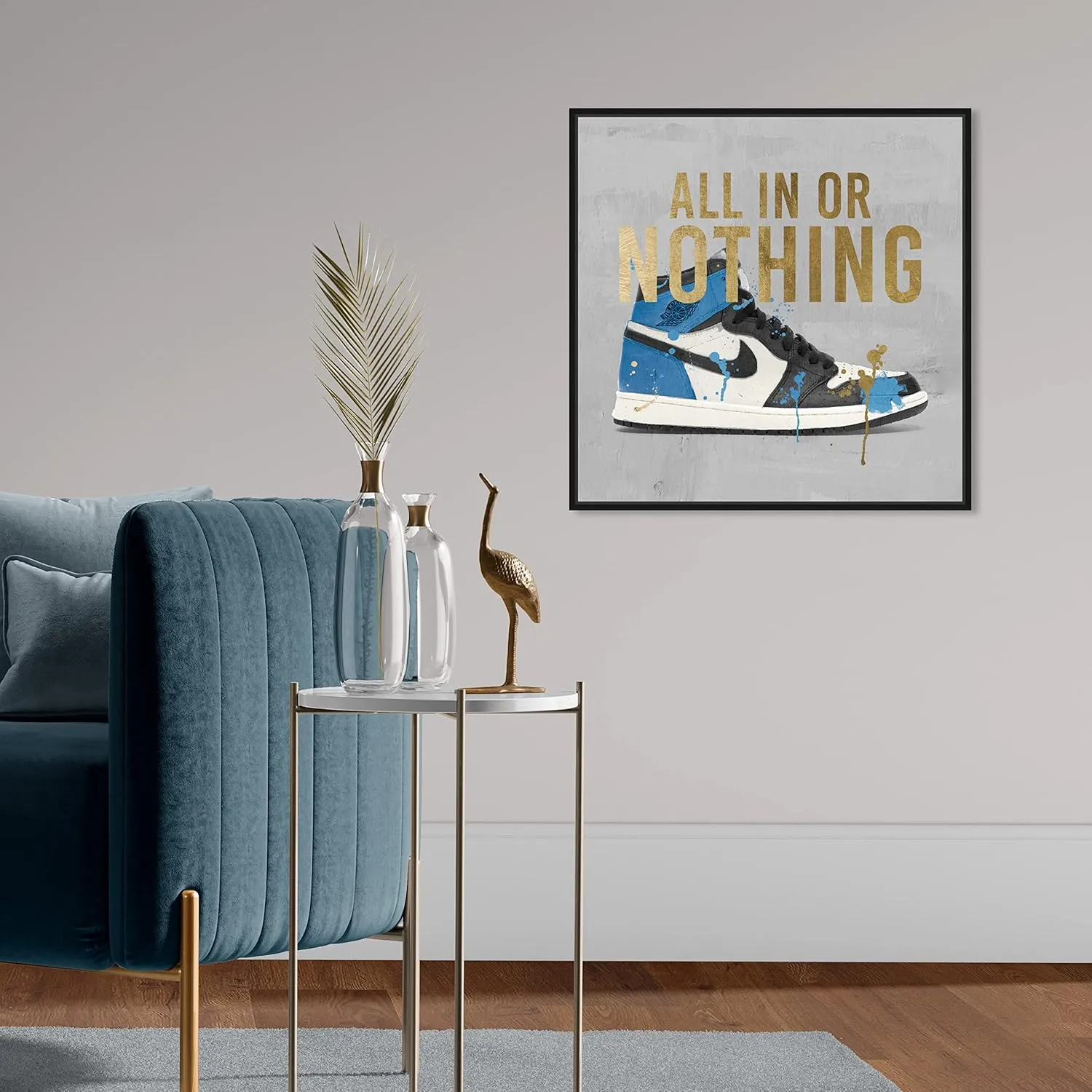 The Oliver Gal Artist Co. Fashion and Glam Wall Art Framed Canvas Prints 'All in Sneaker' Shoes