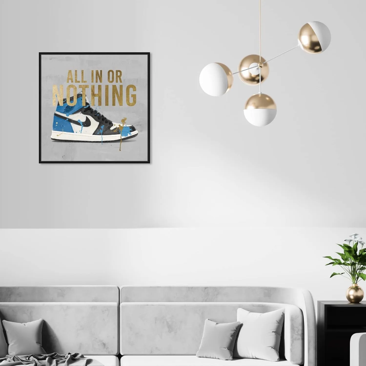 The Oliver Gal Artist Co. Fashion and Glam Wall Art Framed Canvas Prints 'All in Sneaker' Shoes