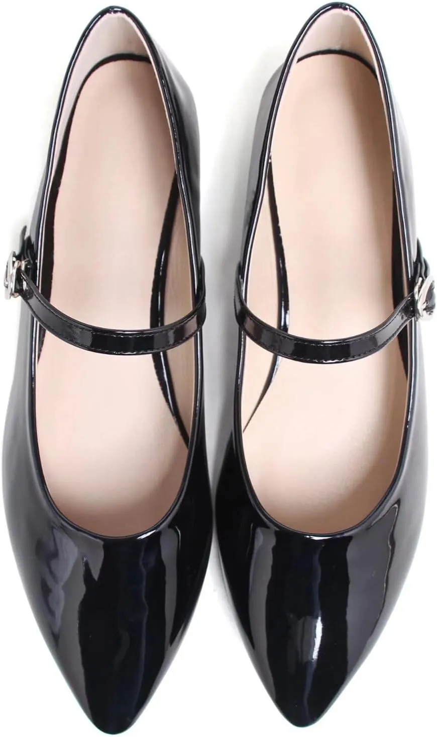 TN TANGNEST Leather Flats for Women Comfortable Pointy Toe Slip On Flats Soft Work Flats Retro Mary Jane Flats