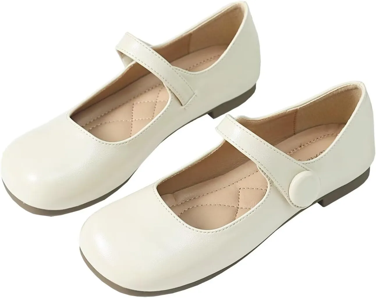 TN TANGNEST Women's Flats Classical Square Toe One Line Strap Mary Jane Flats Soft Slip On Flats