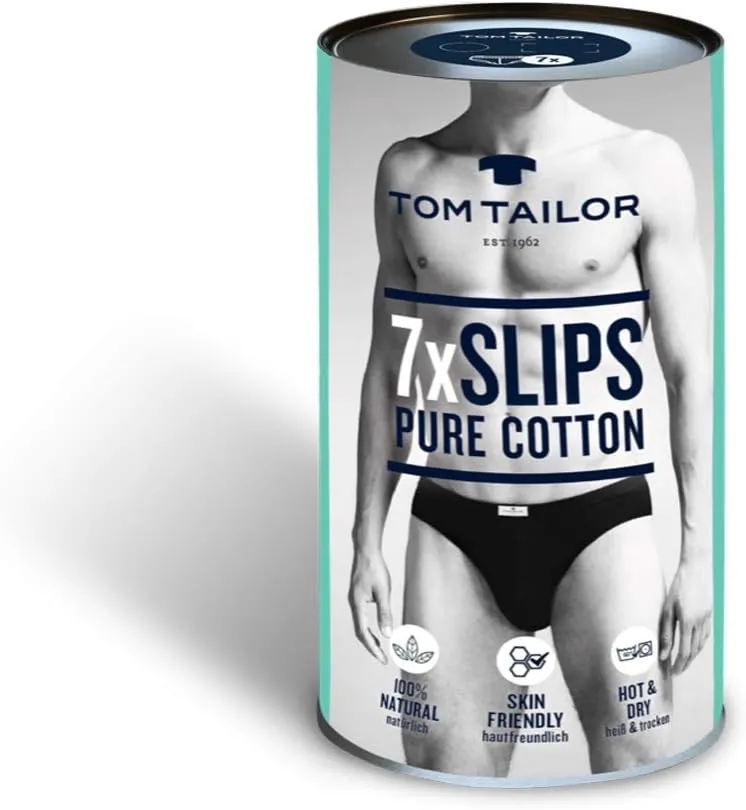 TOM TAILOR Men's Briefs | Pack of 7 in Tin | Cotton Change Daily