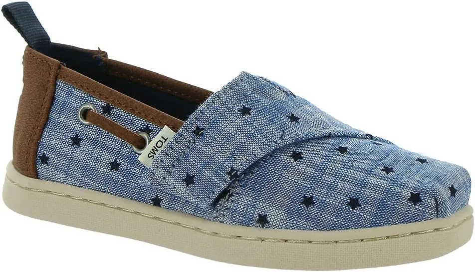 TOMS unisex child Alpargata Sneaker, Navy, 5 Little Kid US