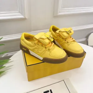 TRAINER FENDI SNEAKER Curated collection YELLOW CORN IN LAMBSKIN FENDI Friendly support