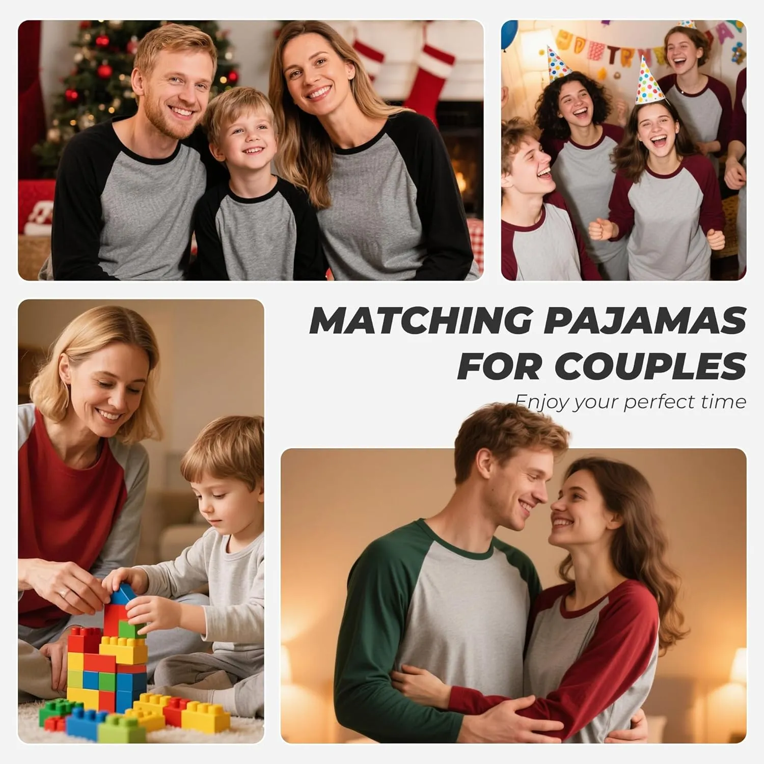 U2SKIIN Matching Pajamas for Couples Plaid Ultra Soft Pullover Pjs Set for Men and Women Warm Loungewear