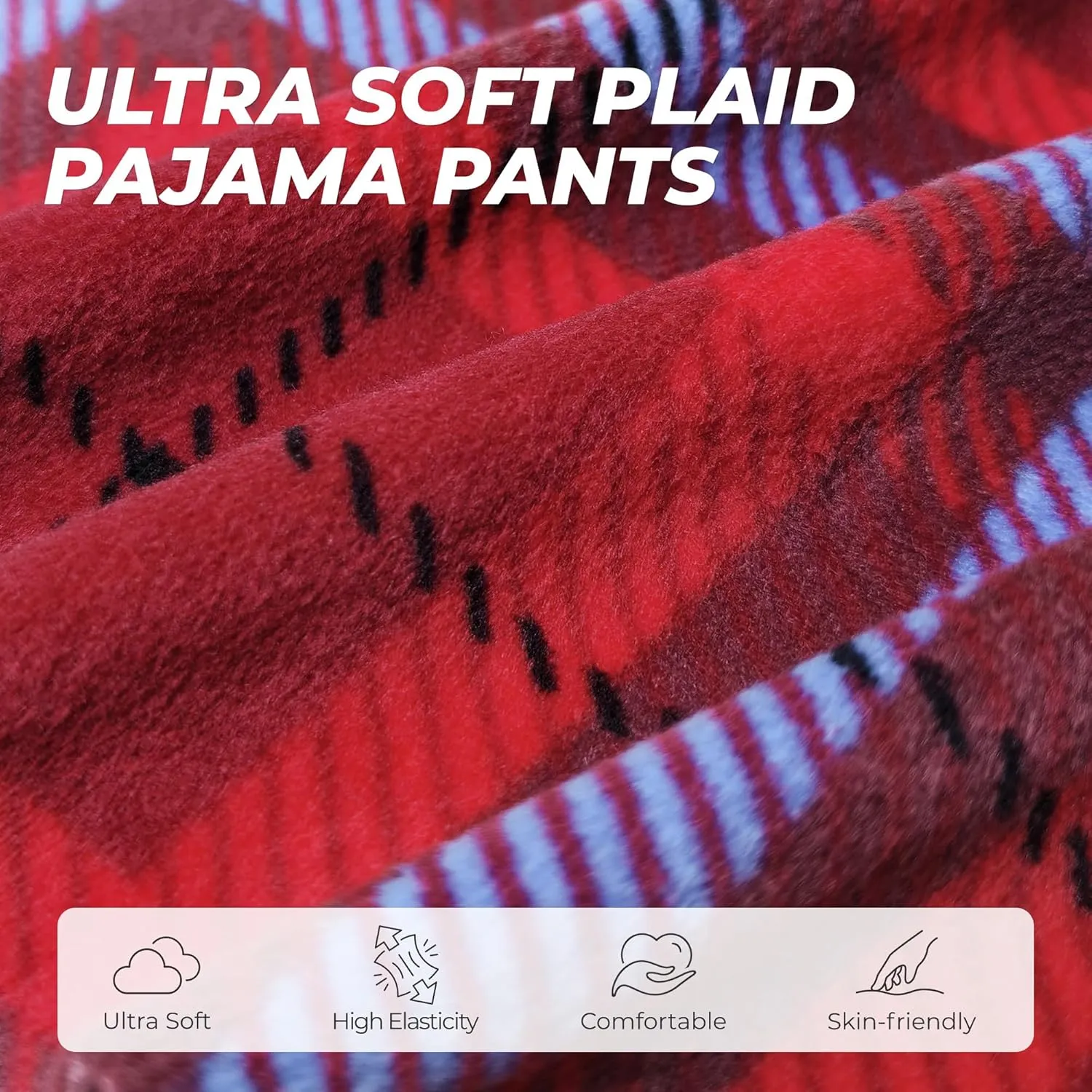 U2SKIIN Matching Pajamas for Couples Plaid Ultra Soft Pullover Pjs Set for Men and Women Warm Loungewear