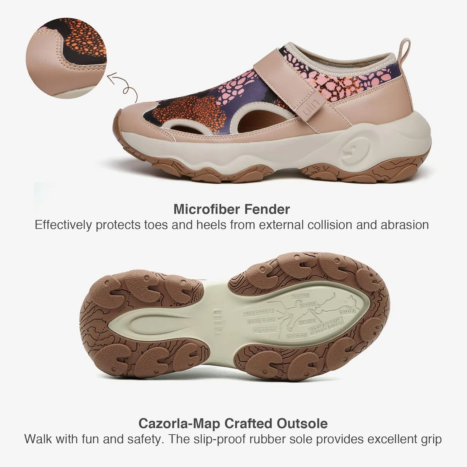 UIN Women's Outdoor Sandal Closed Toe Lightweight Walking Summer Travel Hiking Water Shoes