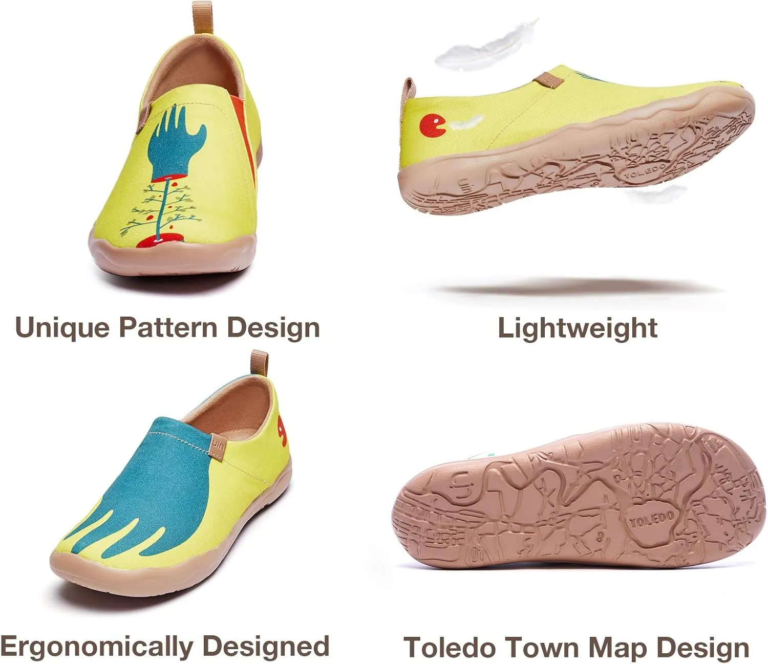 UIN Women's Walking Travel Shoes Slip On Microfiber Casual Loafers Lightweight Comfort Fashion Sneaker Toledo