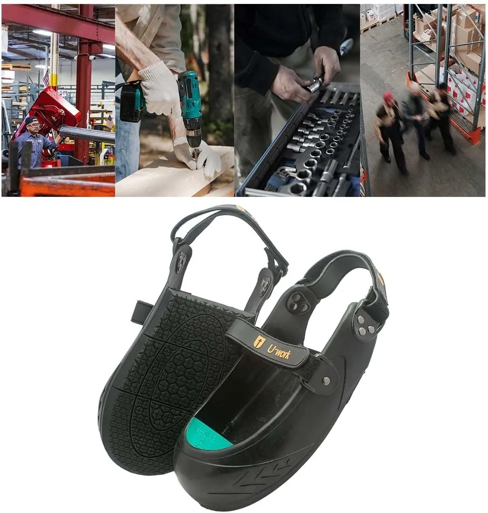 Unique Double Hook and Loop Straps Safety Overshoes Steel Toe Caps, Titanium Aluminum Alloy Toe Shoe Covers, Steel Toe Covers, Slip Resistant Alloy Toe Overshoe, Visitor Safety Overshoe, XL, Green