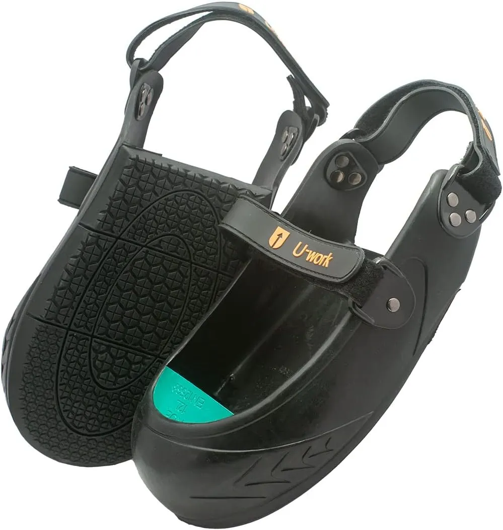 Unique Double Hook and Loop Straps Safety Overshoes Steel Toe Caps, Titanium Aluminum Alloy Toe Shoe Covers, Steel Toe Covers, Slip Resistant Alloy Toe Overshoe, Visitor Safety Overshoe, XL, Green