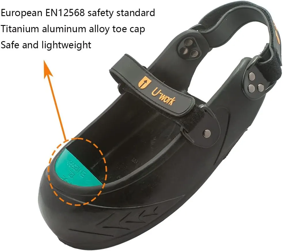 Unique Double Hook and Loop Straps Safety Overshoes Steel Toe Caps, Titanium Aluminum Alloy Toe Shoe Covers, Steel Toe Covers, Slip Resistant Alloy Toe Overshoe, Visitor Safety Overshoe, XL, Green