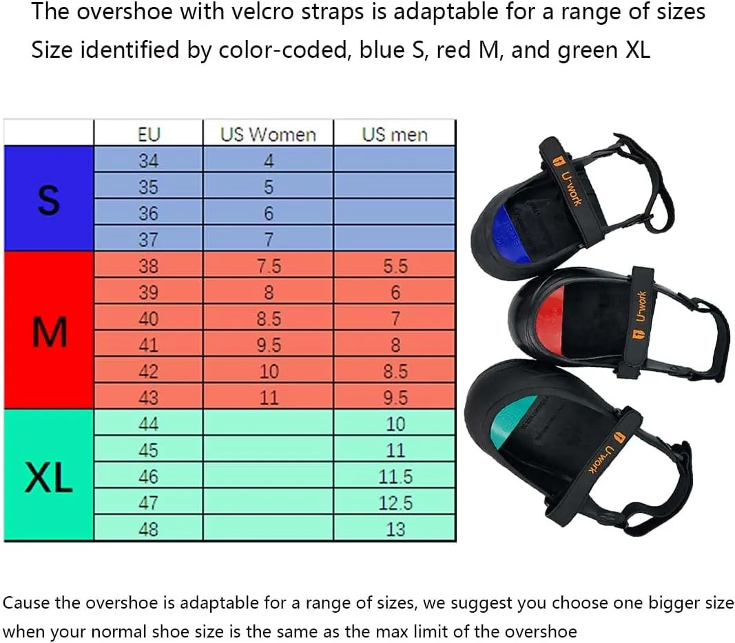 Unique Double Hook and Loop Straps Safety Overshoes Steel Toe Caps, Titanium Aluminum Alloy Toe Shoe Covers, Steel Toe Covers, Slip Resistant Alloy Toe Overshoe, Visitor Safety Overshoe, XL, Green