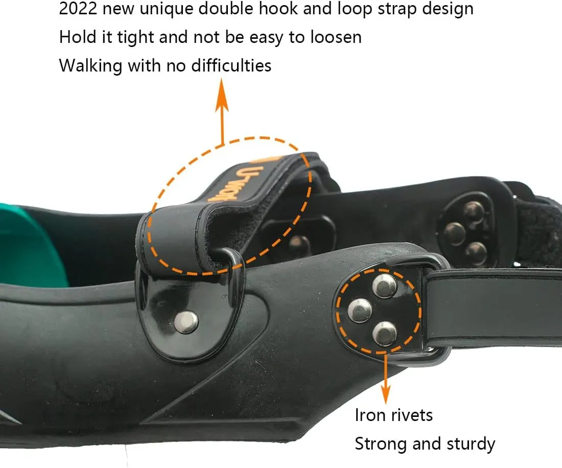 Unique Double Hook and Loop Straps Safety Overshoes Steel Toe Caps, Titanium Aluminum Alloy Toe Shoe Covers, Steel Toe Covers, Slip Resistant Alloy Toe Overshoe, Visitor Safety Overshoe, XL, Green